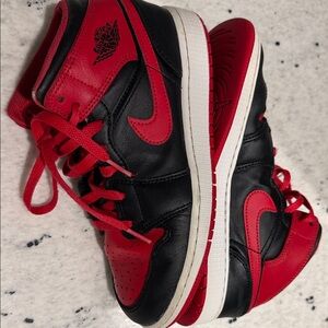 Nike Air Jordan Kids 1 OG - banned limited made rare (Black and Red) Sneakers